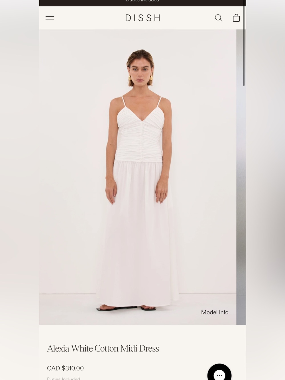 BNWT DISSH White Cotton Dress